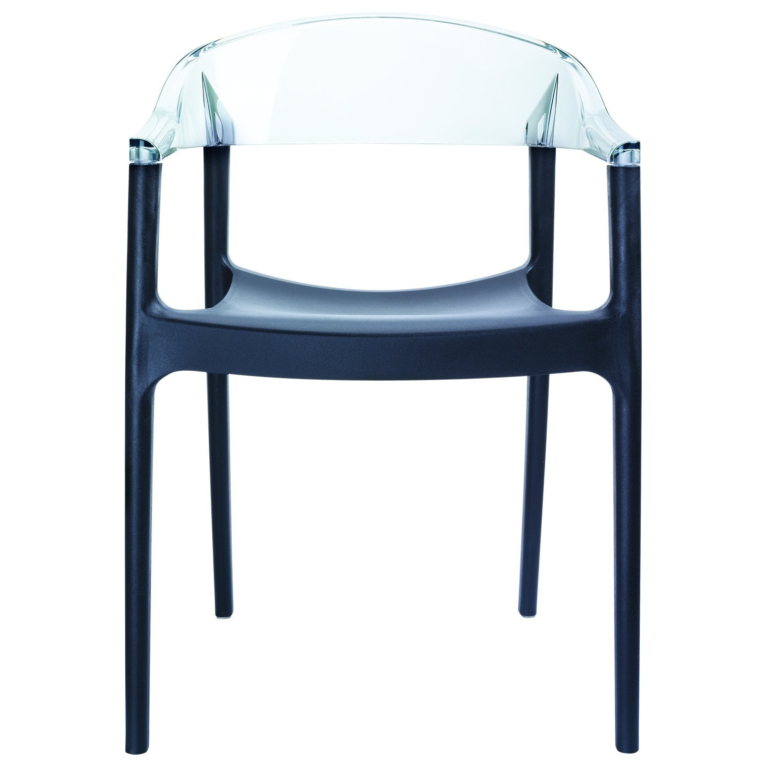 Stella Stackable Patio Armchair, Black/Transparent Clear
