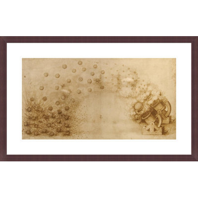 Sketch of a mortar for fragmentation bombs by Leonardo da Vinci -Framed Giclee Print