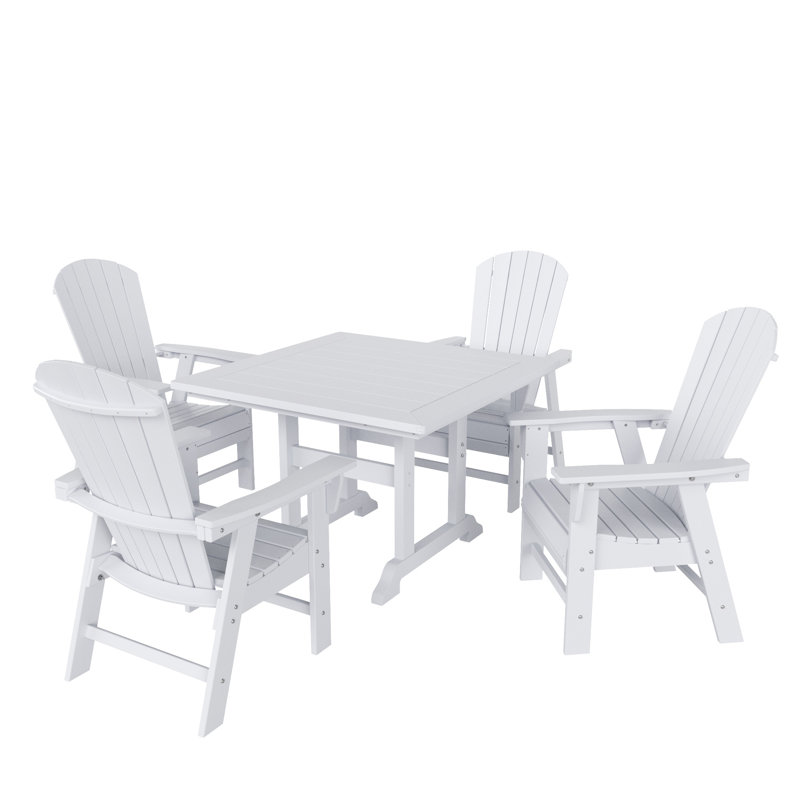 Altura 4 - Person Patio Dining Set with Square Table, White
