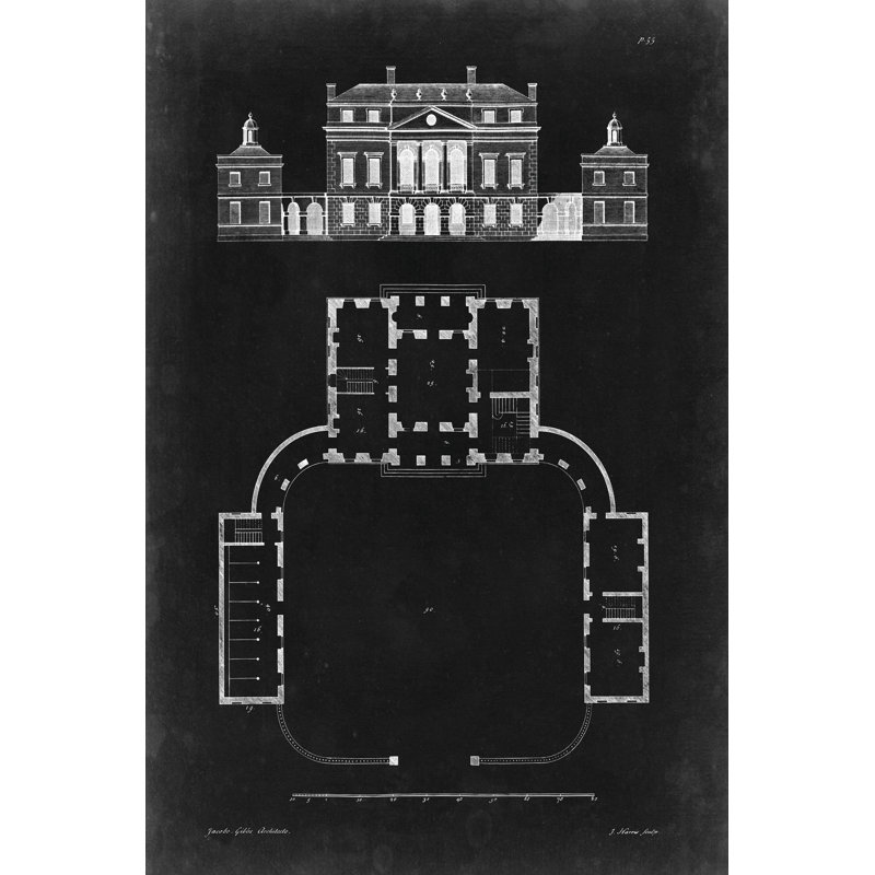 Building And Plan II by James Gibbs - Wrapped Canvas Art Prints, 122cm H x 81cm W