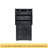 Tall And Wide Storage Cabinet With Doors For Bathroom/Office, Three Drawers, Black-3106403