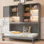Lit escamotable simple avec armoire et rangement pour éclairage USB-1359311774