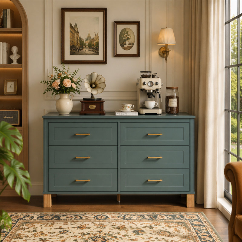 Commode double 6 tiroirs, Blue