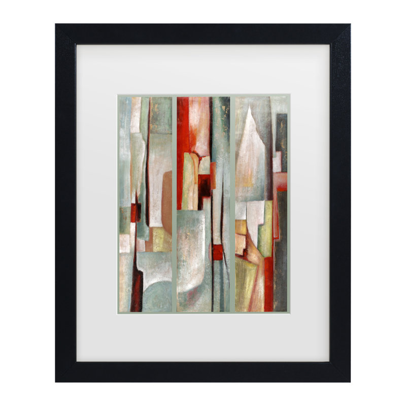 Art encadré «J Triptych» par Joval, Noir, H 16 po x l 13 po x P 0,75 po