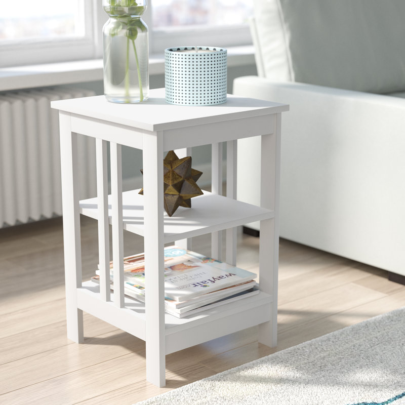Table de bout avec rangement Aidia, Blanc