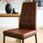 Brown Faux Leather High-Back Side Chair, Dining Chair With Black Metal Legs -1718496323