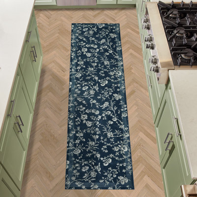Laura Ashley Aria Border Machine Washable Imagine Printed Chenille Rugs 1-Piece