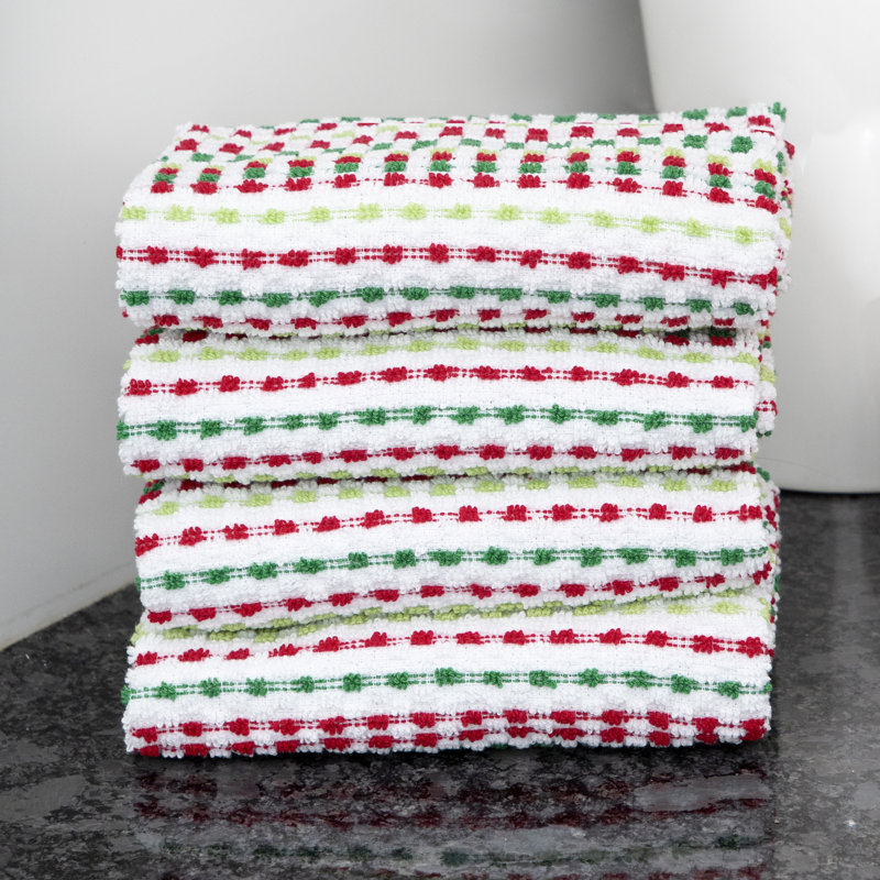 RITZ Cotton Pebble Bar Mop Towels, Holiday