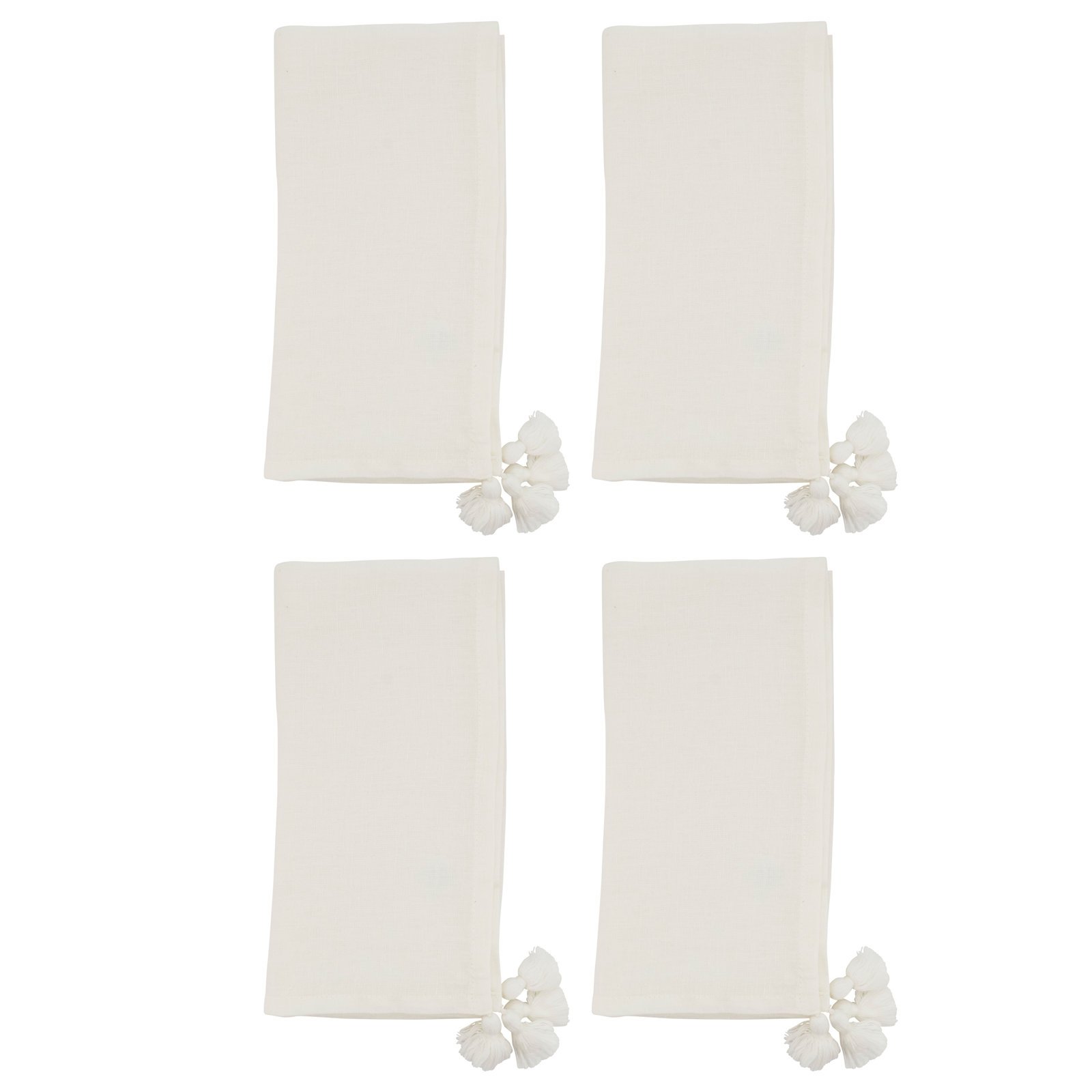 Saro Rowan Linen Napkin, Ivory