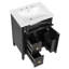 Meuble-lavabo noir autoportant de 24 po avec lavabo, armoire en bois massif / panneau de fibres à densité moyenne, tiroirs rabattables et standards, tablette réglable