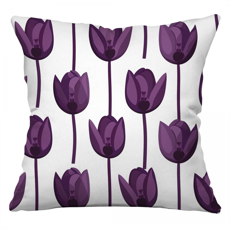 Coussin Tulipes, Carré 16 po