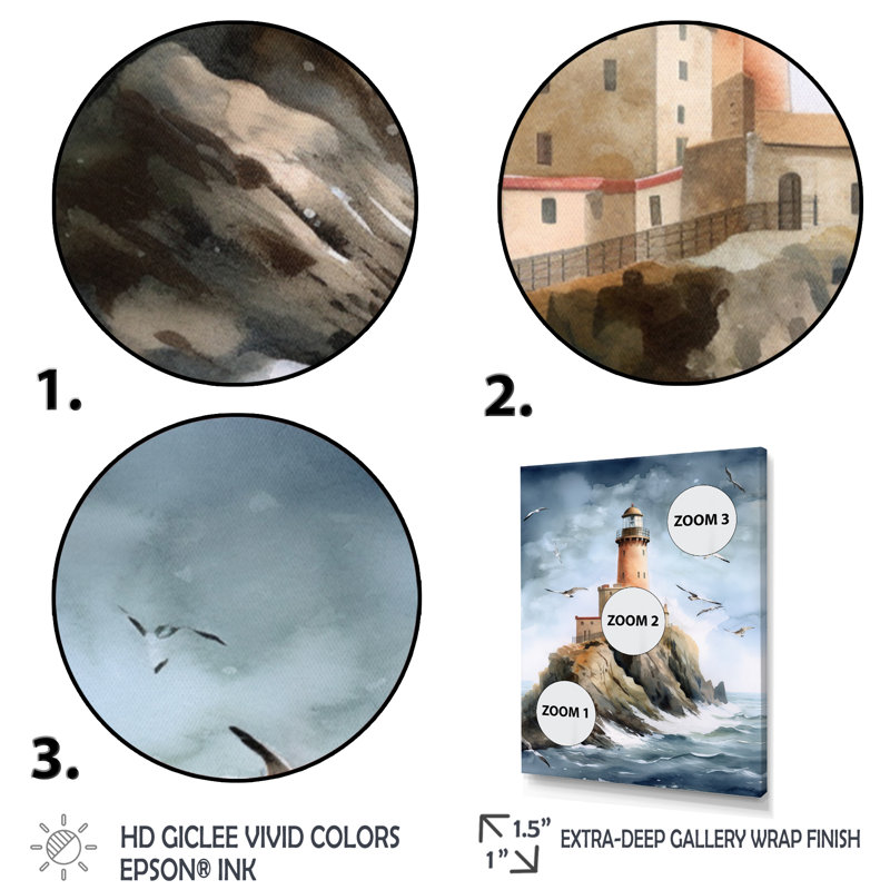 Amedee Ocean Watchtower III - Imprimé, H 32 po x l 24 po x P 1 po, Toile tendue