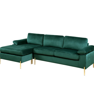 Shannon Velvet Sectional Sofa With Chaise