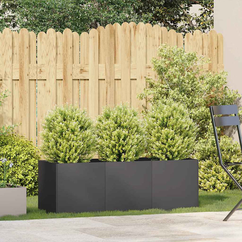 Grand pot de fleurs Vidaxl, Noir, H 15,7 po x l 47,2 po x P 15,7 po