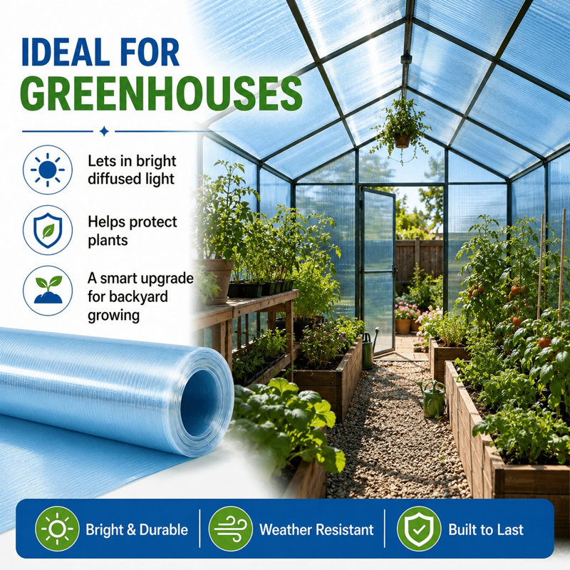 Panneau de toiture transparent en polycarbonate en rouleau, 1 x 5 m (3,3 x 16,5 pi), tôle de toiture isolée et imperméable pour serre, couverture pour véranda, abri agricole et extérieur