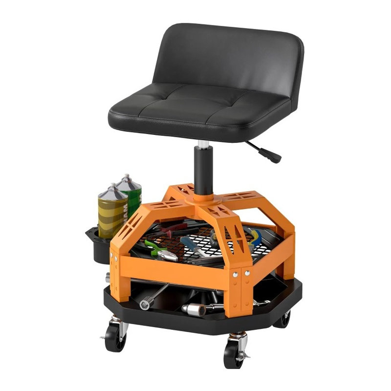 Rolling Mechanic Stool with Adjustable Height and Tool Tray
