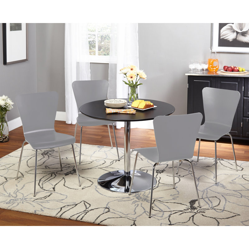 Ensemble de salle à manger Saladino, Gris, 5 pièces : 1 table, 4 chaises