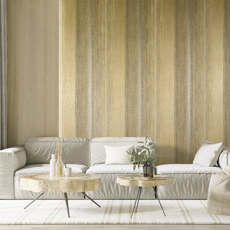 Precious Collection Glitter Chiffon Damask Wallpaper Roll, Yellow/Gold