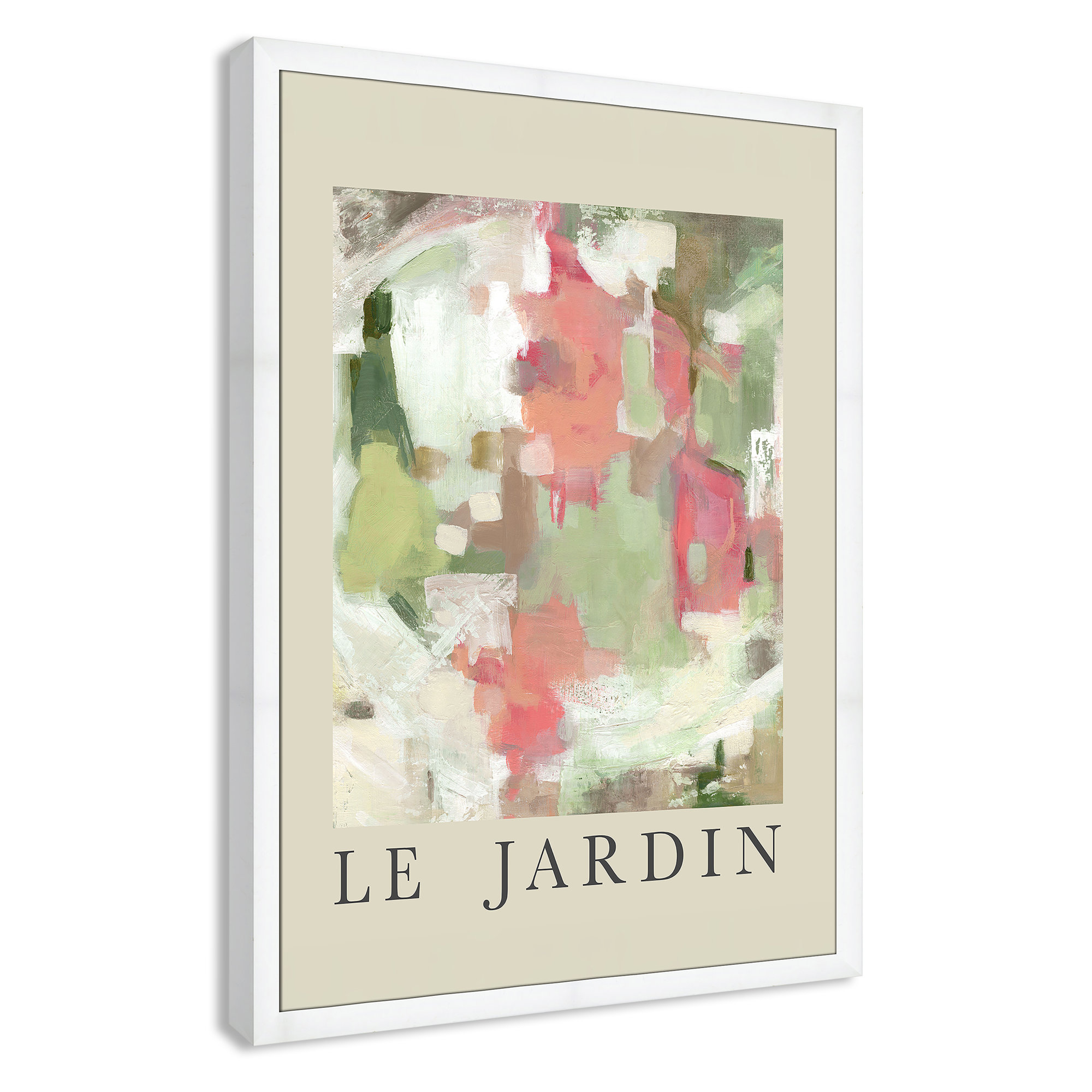 Botanical Poster Collection " Le Jardin " by Carol Robinson, White Single Picture Frame, 49" H x 35" W x 1.25" D, No