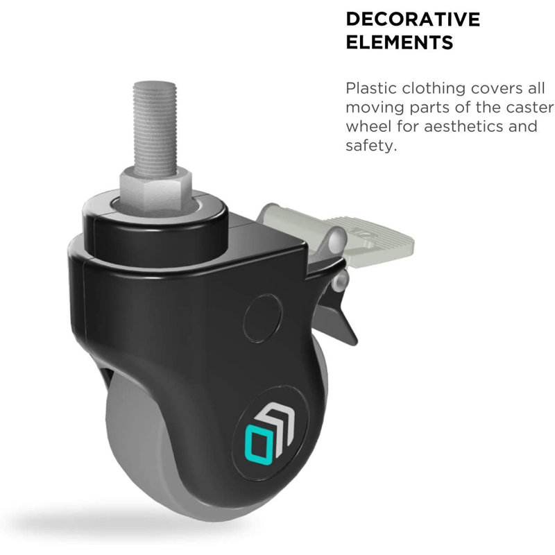 Onkron Designer Caster Wheels, 3" W