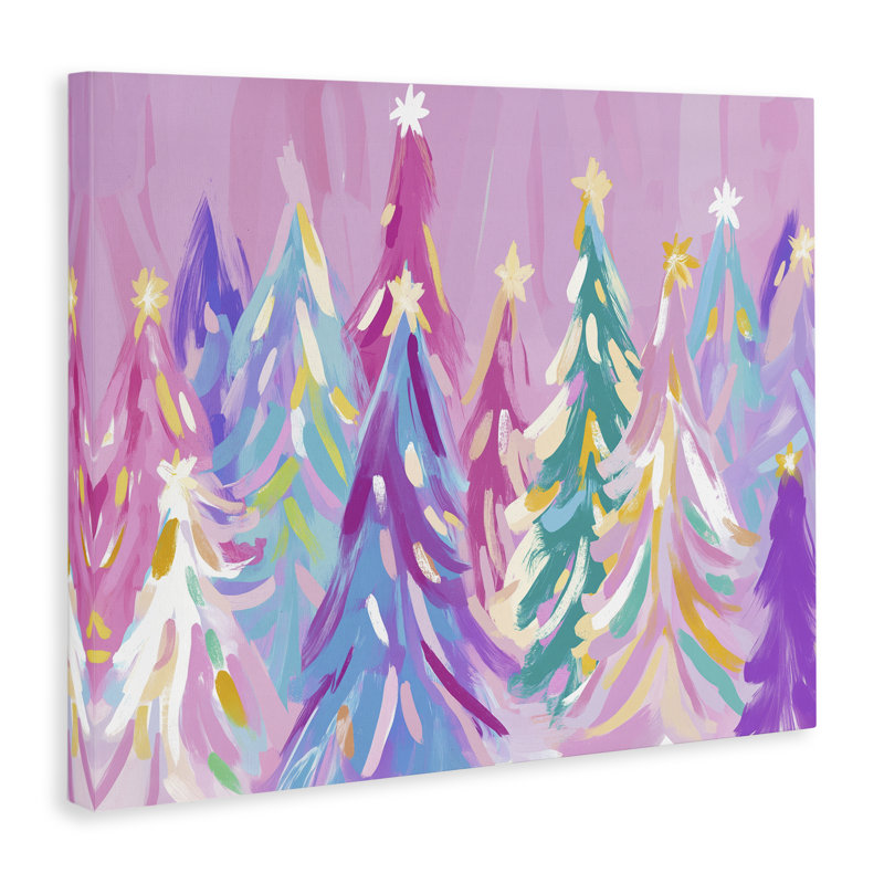 «Pastel Christmas Trees Abstraction Canvas» par Arlington Prints, H 16 po x l 20 po