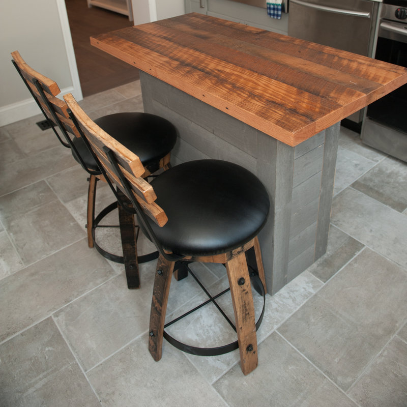 Whiskey Barrel Swivel Counter Stools