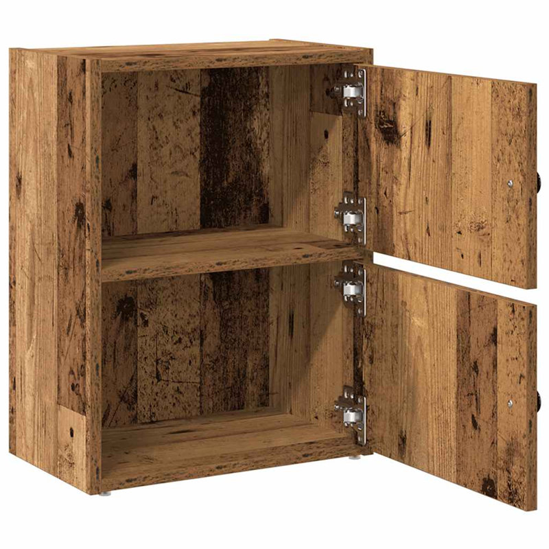 Shanetra 40cm W Bookcase, (2 Shelves) 52cmH x 40cmW x 24cmD, Old Wood