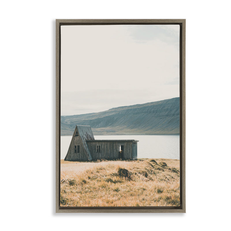  Iceland Shore Cottage Floater Canvas by Max Blakesberg Studios, H 31 po x l 21 po, Cadre flottant orme Montalcino