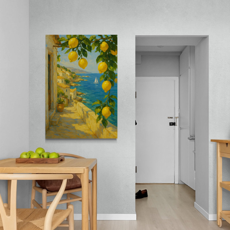 Lemon Breeze on the Amalfi Coast Wall Art - Canvas Framed Print, 31 cm H x 21 cm W