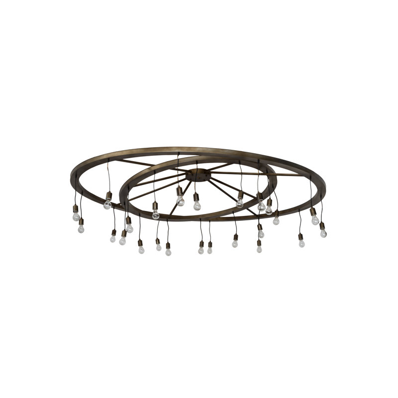 Lustre en roue de chariot unique à 24 lumières Donner