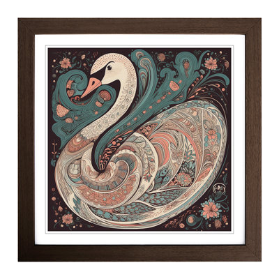 Swan Paisley Art No.1 - Framed Print