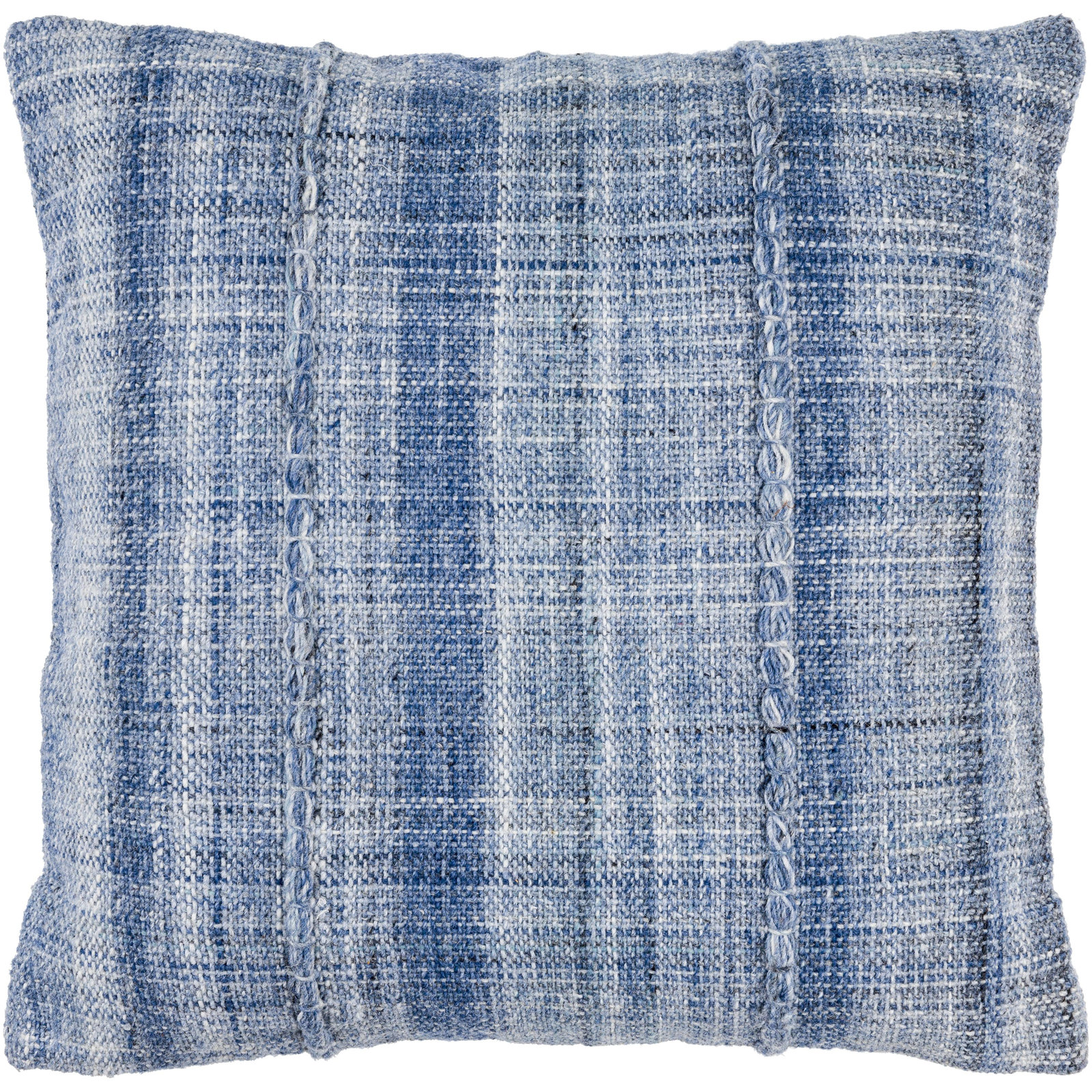 Zeppelin Recycled PET Yarn Throw Pillow, Down, 22"H x 22"W, Pewter