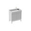 36 po Lafayette, armoire Mid-Century Lafayette avec 2 portes à fermeture douce, armoire de salle de bain autoportante, structure en panneau de particules avec stratifié à grain de bois (lavabo non inclus)-1969448087