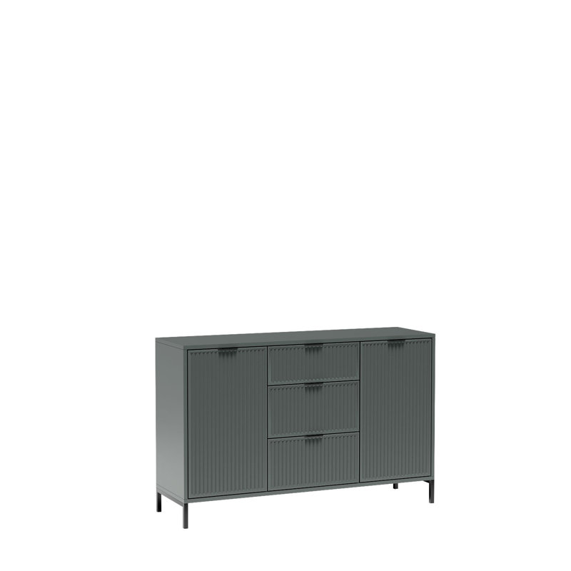 135 cm W Chest of 3 Drawers, Stone Green