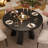 Round Dining Room Table for 4-6, 47" Wood Kitchen Table with Sturdy Base, Farmhouse Circle Dinner Table for Living Room, Apartment, 4 Strong Legs, Only Table, Black-449462266
