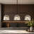 3-Light Black Linear Mercury Pendant  Chandelier For Dining Room