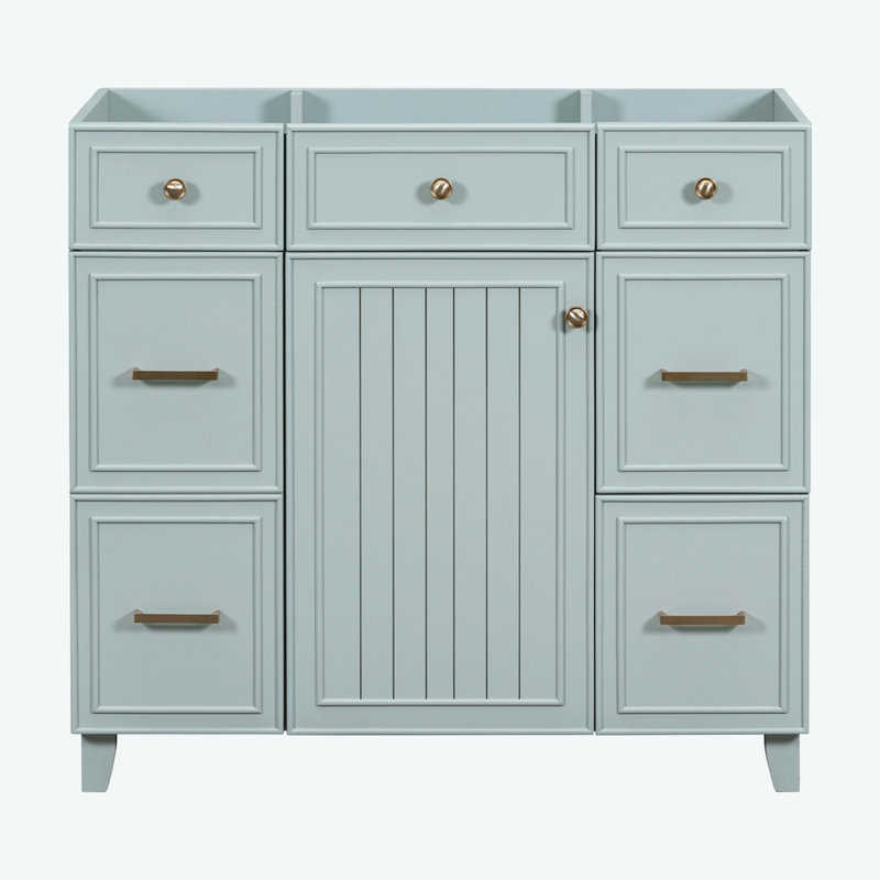 Meuble-lavabo 36 po sans lavabo, Vert, Doré