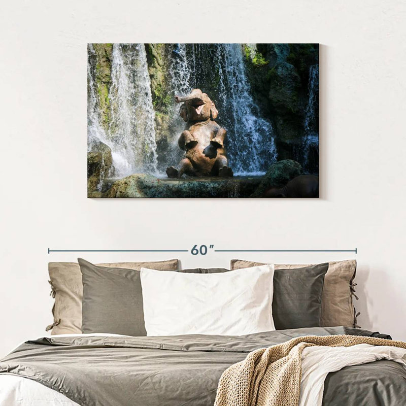 Elephant Bath Time, 30" H x 45" W