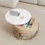 Modern Round Lift-Top Coffee Table with Storage & 3 Ottoman-1878861365