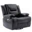 Fauteuil inclinable manuel et pivotant à 360 ° avec bande lumineuse à DEL pour salon, chambre à coucher, noir-1256314491