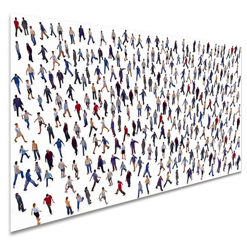 « foule », impression sur verre