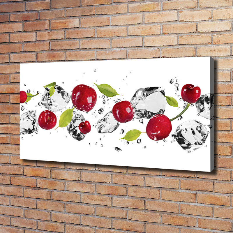 Cherries And Water - Wrapped Canvas Print, 60cm H x 120cm W