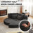 Nirvana 78.5-Inch Mid-Century Modern Futon With Corduroy Fabric And Neck Pillow Design-121793578