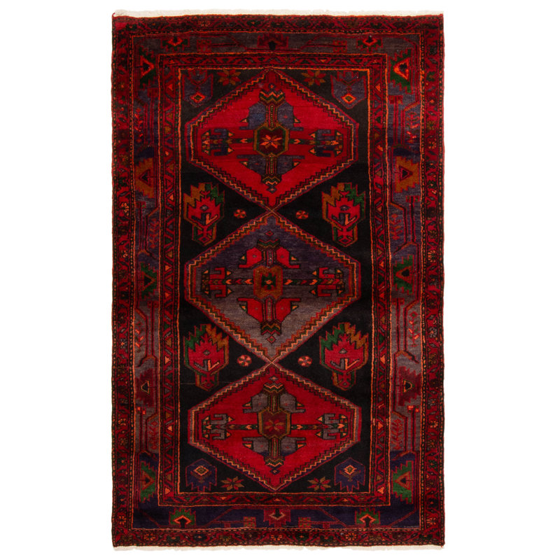Tapis noir Konya Anatolian 4 pi 4 po x 6 pi 11 po