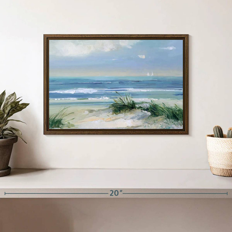 Coastal Breezes, 13" X 9", Floating Frame Walnut