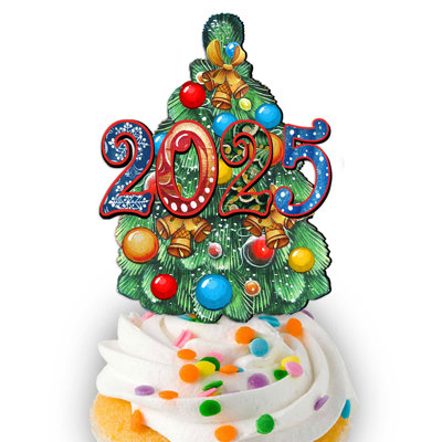 Ornements en bois de célébration 2025 datée par G. Debrekht