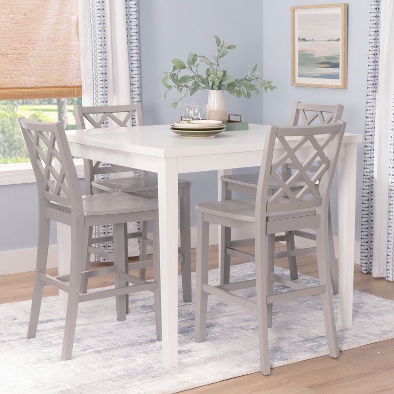 Ariarna 5-piece Square Counter Height Dining Set, Gray