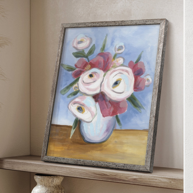 Tea Rose Posey I Framed Print - Solid Wood, 11" H x 9" W