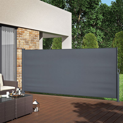 Dakota Fields 3.5cm W x 0.02cm D Anthracite Cover Motorised Retractable Side Awning