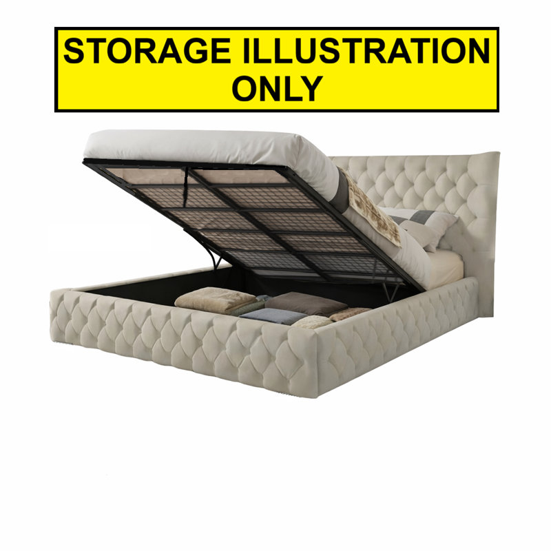 Buckingham Upholstered Ottoman Storage Bed, Lilac, Kingsize (5')